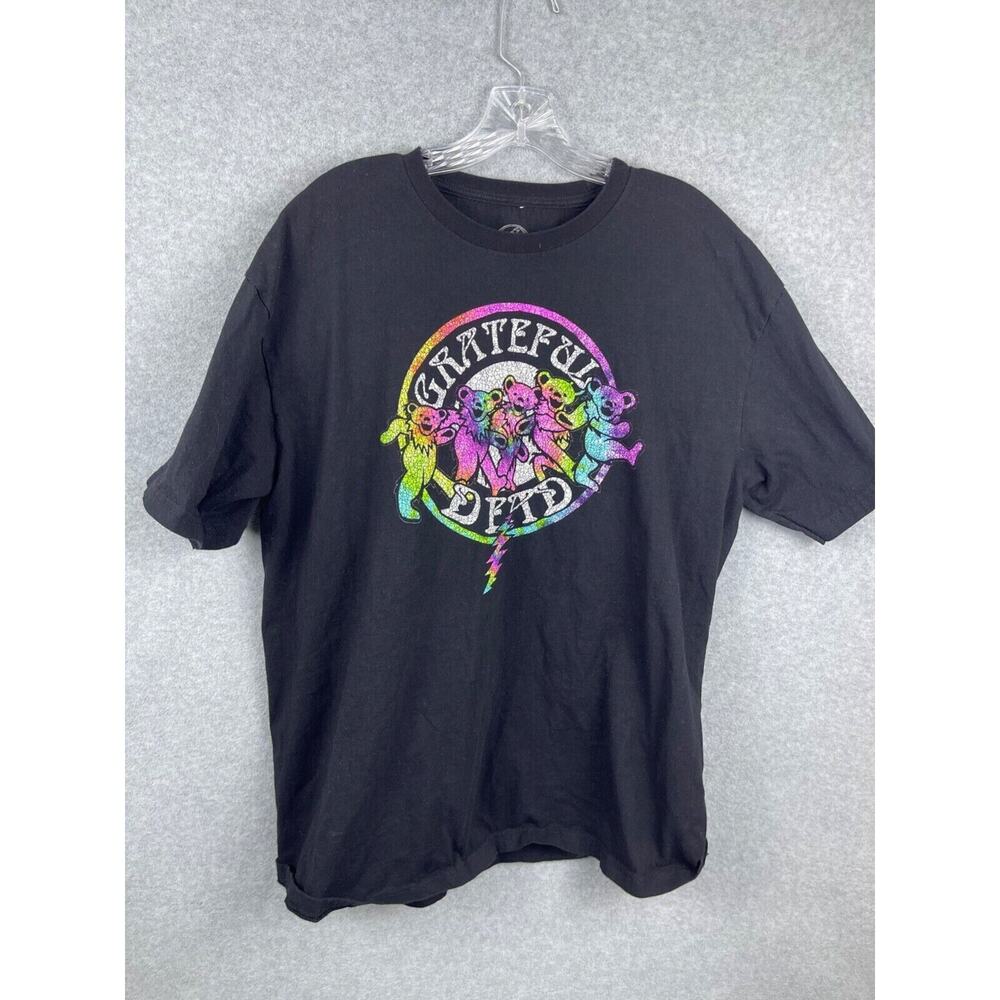 Grateful Dead Shirt Men's XL Black Short Sleeve Dancing Bears Rock‎ Folk Music